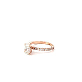 14k Rose Gold 1.37ct F I1 Oval Center Diamond/ .38ct G VS2 Round Diamond  Engagement Ring Certified By GIA # 5231520304